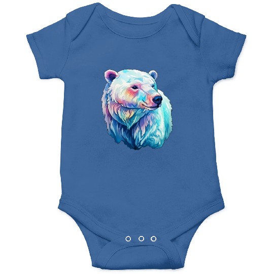 Polar Bear Roar in Winter Wonderland Watercolor Onesies