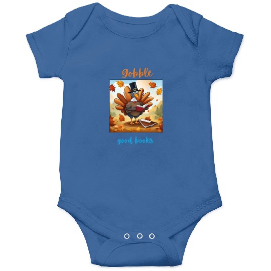 Gobble Good Book Thanksgiving Library Turkey Fall Onesies