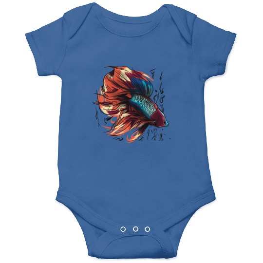 Beta Fish Illustration Onesies