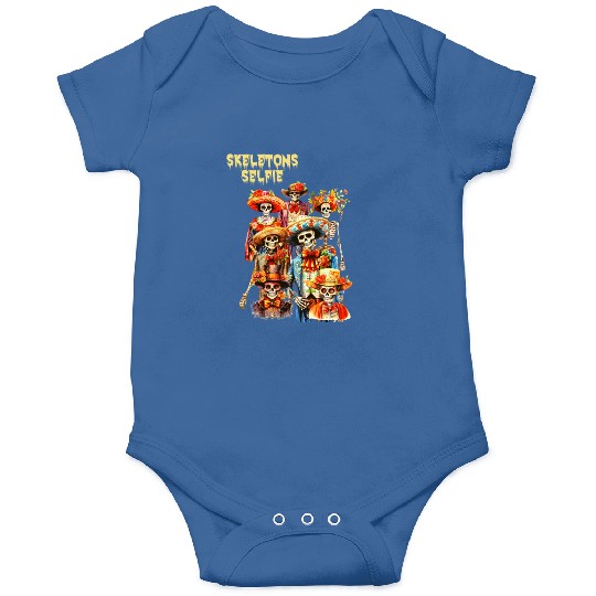 Mexican Holiday Day of the Dead Skeletons Selfie Onesies