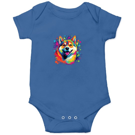 Watercolor Colorful Shiba Inu Onesies