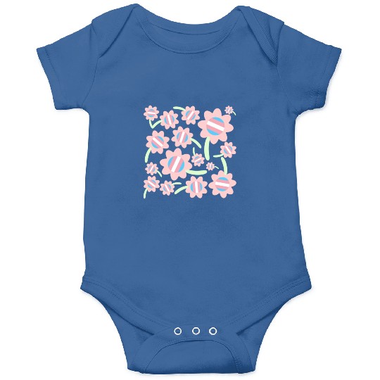 Transgender Pride Flag Flower Pattern Onesies