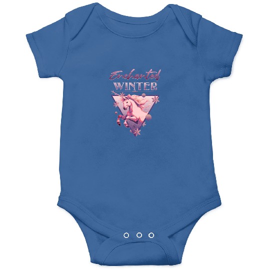 Enchanted Winter 80s Retro Lilac Unicorn Onesies