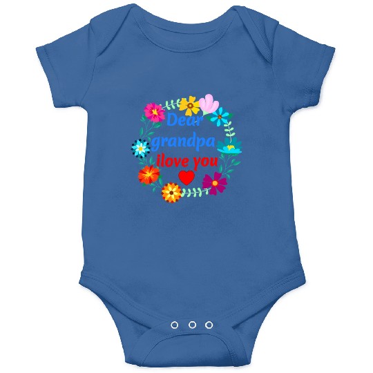 Dear Grandpa, i Love You - Grandad Flowers Onesies