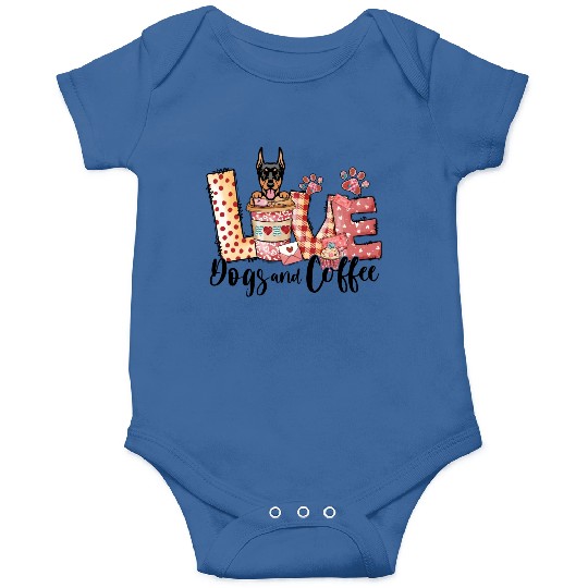 Doberman Dog Coffee Lover Valentines Day Onesies