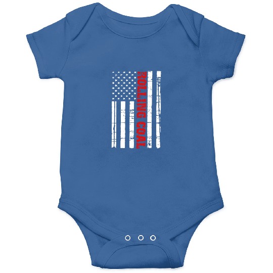 Diesel Rolling Coal Flag Truck Turbo Brothers Onesies