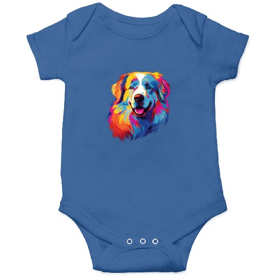 Watercolor Colorful Great Pyrenees Onesies