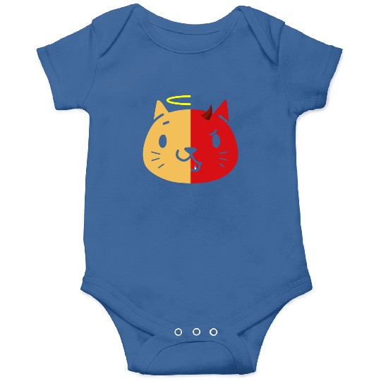 Two Face Cat Angel And Devil Onesies