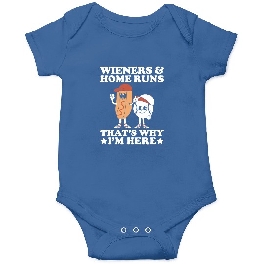 Wieners Home Runs Funny Baseball Player Onesies