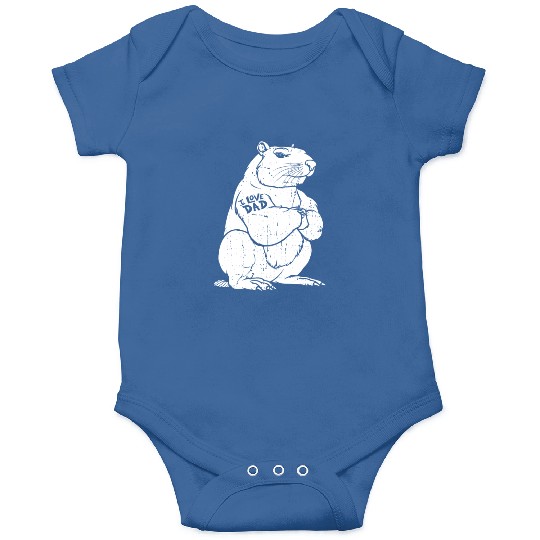 Capybara Biceps Tattoo I Love Dad Onesies