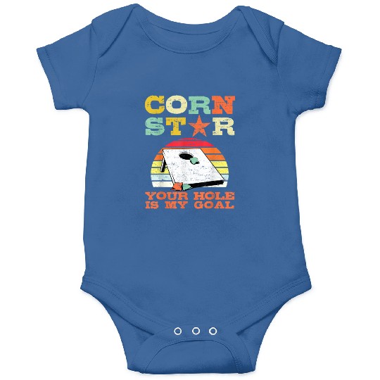 Corn Star Your Hole is My Goal Vintage Cornhole Onesies