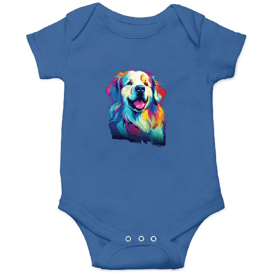 Watercolor Colorful Great Pyrenees Onesies