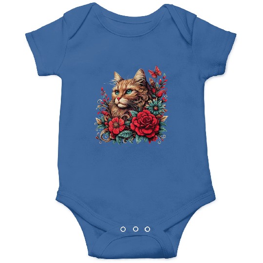 Floral Cat Mom - Cat Lovers and Animal Enthusiasts Onesies