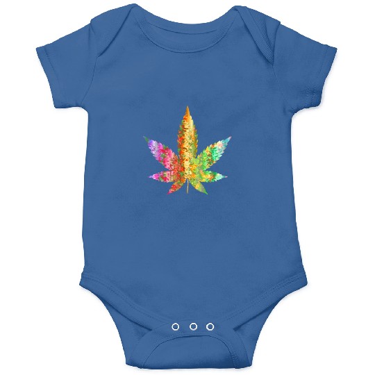 Psychedelic Weed Cannabis Plant Marijuana Leaf Onesies