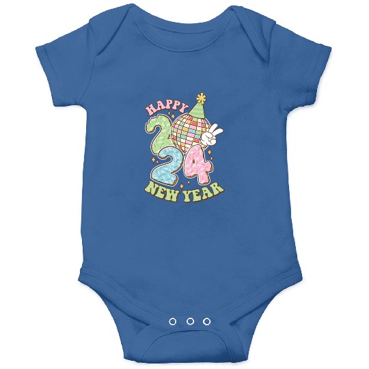 Happy New Year 2024 disco ball party Onesies