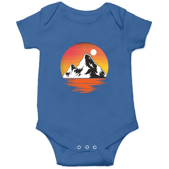 Retro Vintage Sunset Mountains Nature Onesies