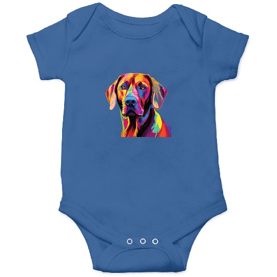 Watercolor Colorful Rhodesian Ridgeback Onesies