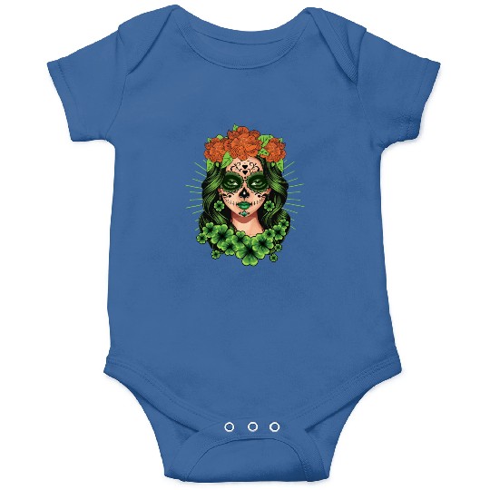 St Patrick's Day Dia De Los Muertos Catrina Onesies