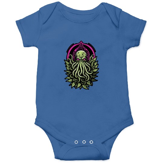 Colorful Cthulhu Onesies with Marijuana Leaves