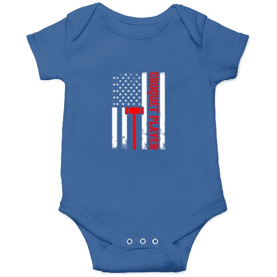 Croquet Player US Flag Croquet Player Onesies