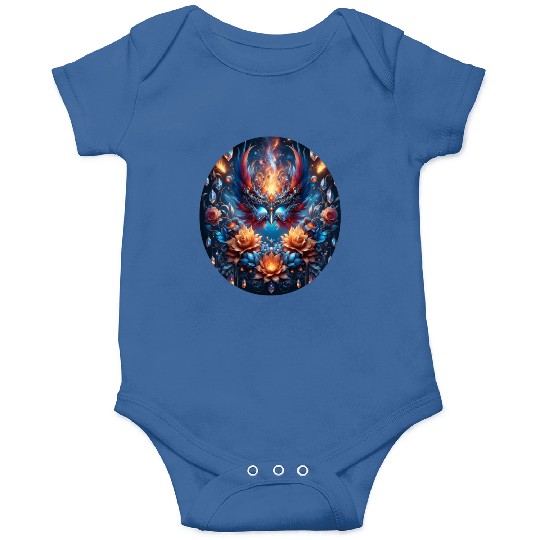 Phoenix Rebirth in Cosmic Bloom Onesies