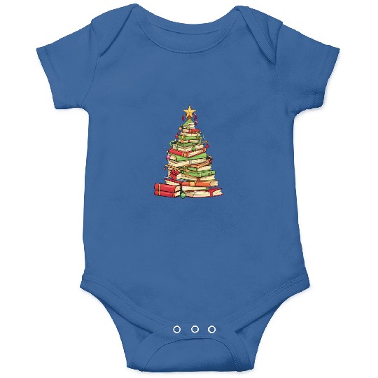 Bookworm Christmas Tree books Onesies
