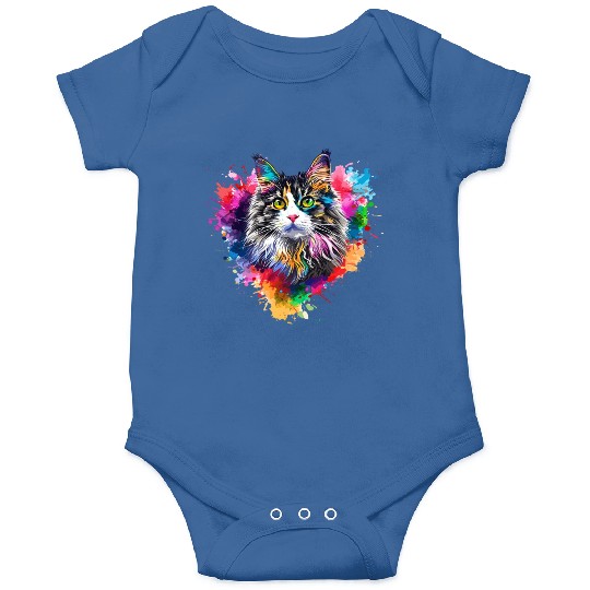 Colorburst Whiskers Rainbow Heart Onesies