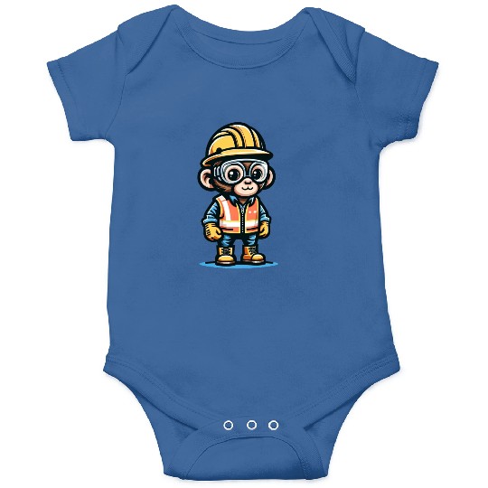 Cute Monkey Construction Worker Onesies