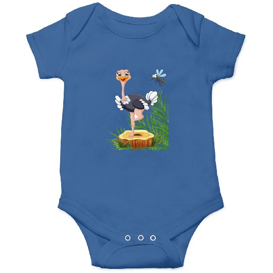 Whimsical Stork with Insect View Onesies