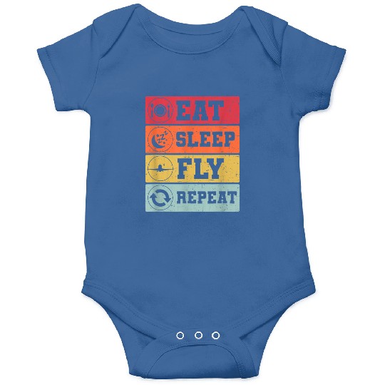 Eat Sleep Fly Repeat Pilot Flight Attendant T Onesies