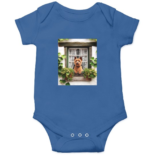Norwich Terrier Cottagecore Dog Cottage Window Onesies