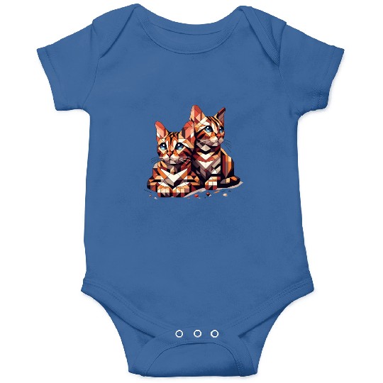 Bengal Kittens Geometric Shape Onesies