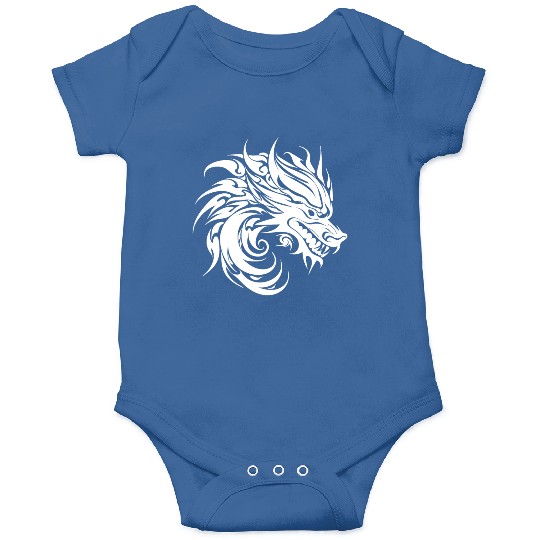 Roaring Chinese Dragon In Tattoo Style Onesies