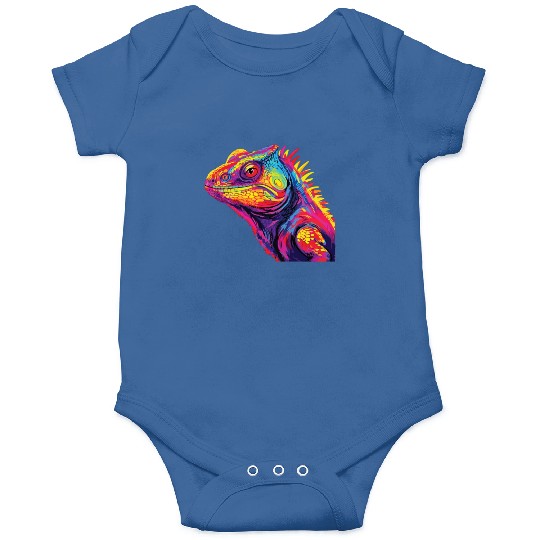 Watercolor Colorful Chameleon Colorful Animals Onesies