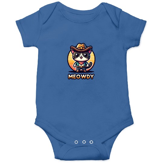 Cute Meowdy Cat Cowboy Pun Onesies