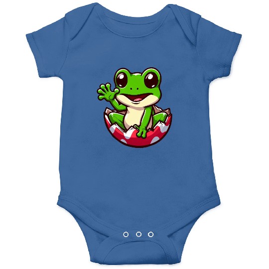 Colorful Easter Egg with Hatching Frog Design Onesies