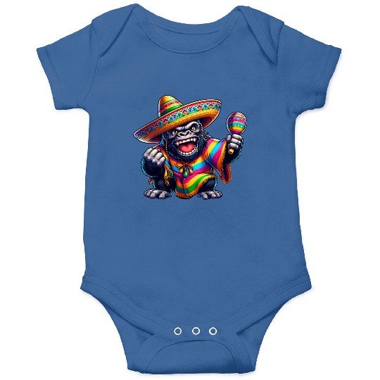 Cinco de Mayo Gorilla: Festive Design Onesies