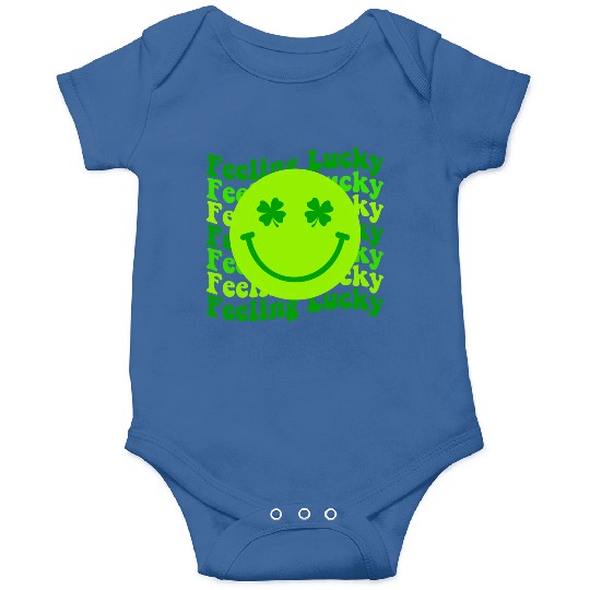Irish Clover Feeling Lucky Smiling Face Onesies