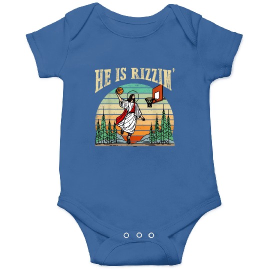 He Is Rizzin Funny Basketball Easter Christian Onesies