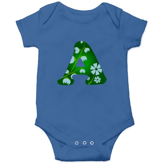 Monogram with capital letter A and bellflowers Onesies