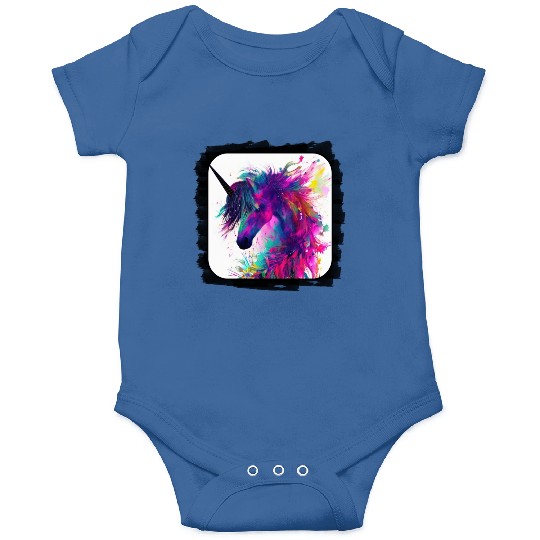 Colorful splatters unicorn Onesies