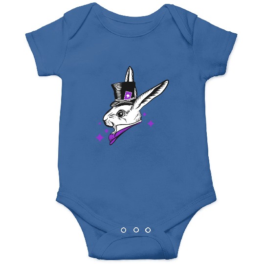 white rabbit head with top hat Onesies