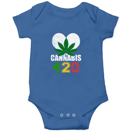 Sidesplitting 420 Love Herb Weed Marijuana Design Onesies