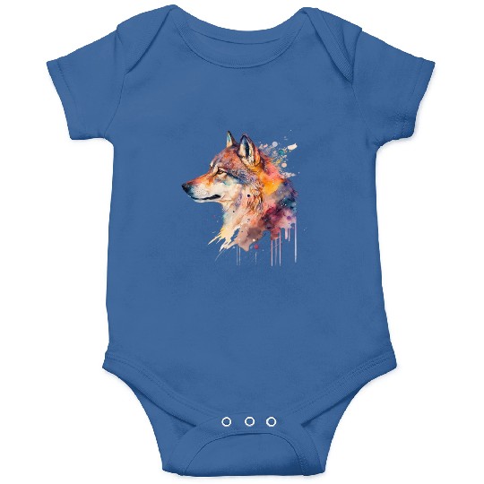 Wolf Print, Cosmic Wolves, Animal Print, Cosmos Onesies