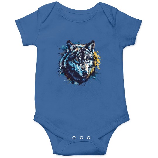 Alpha Wolf Paint Splash Onesies