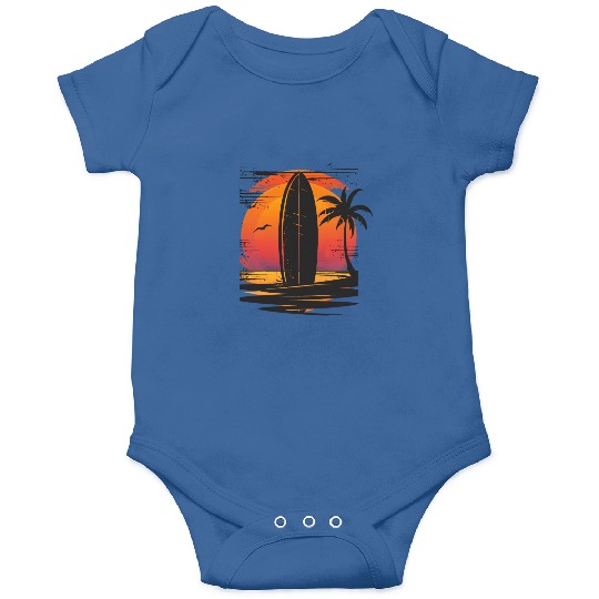Sunset Surfing Retreat Tropical Vibes Onesies