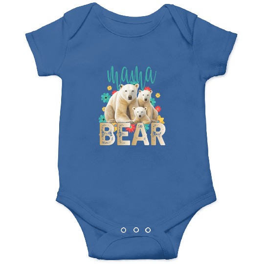 Mama Bear Gift Rose Flowers Mama Bear with 2 Cubs Onesies
