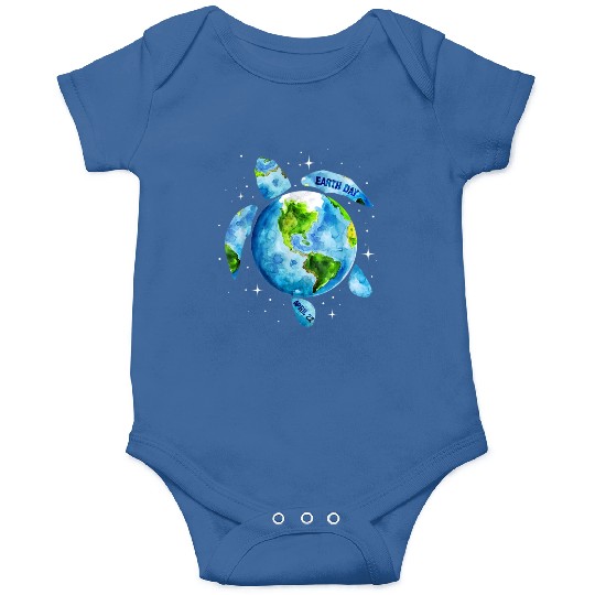 Earth Day Restore Earth Sea Turtle Art Onesies