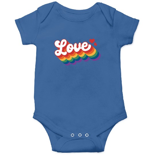 Love with hearts Pride Rainbow Flag Onesies