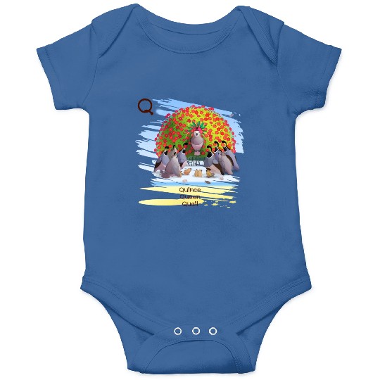 Unique Creative Cute Q Alphabet Quince Queen Quail Onesies